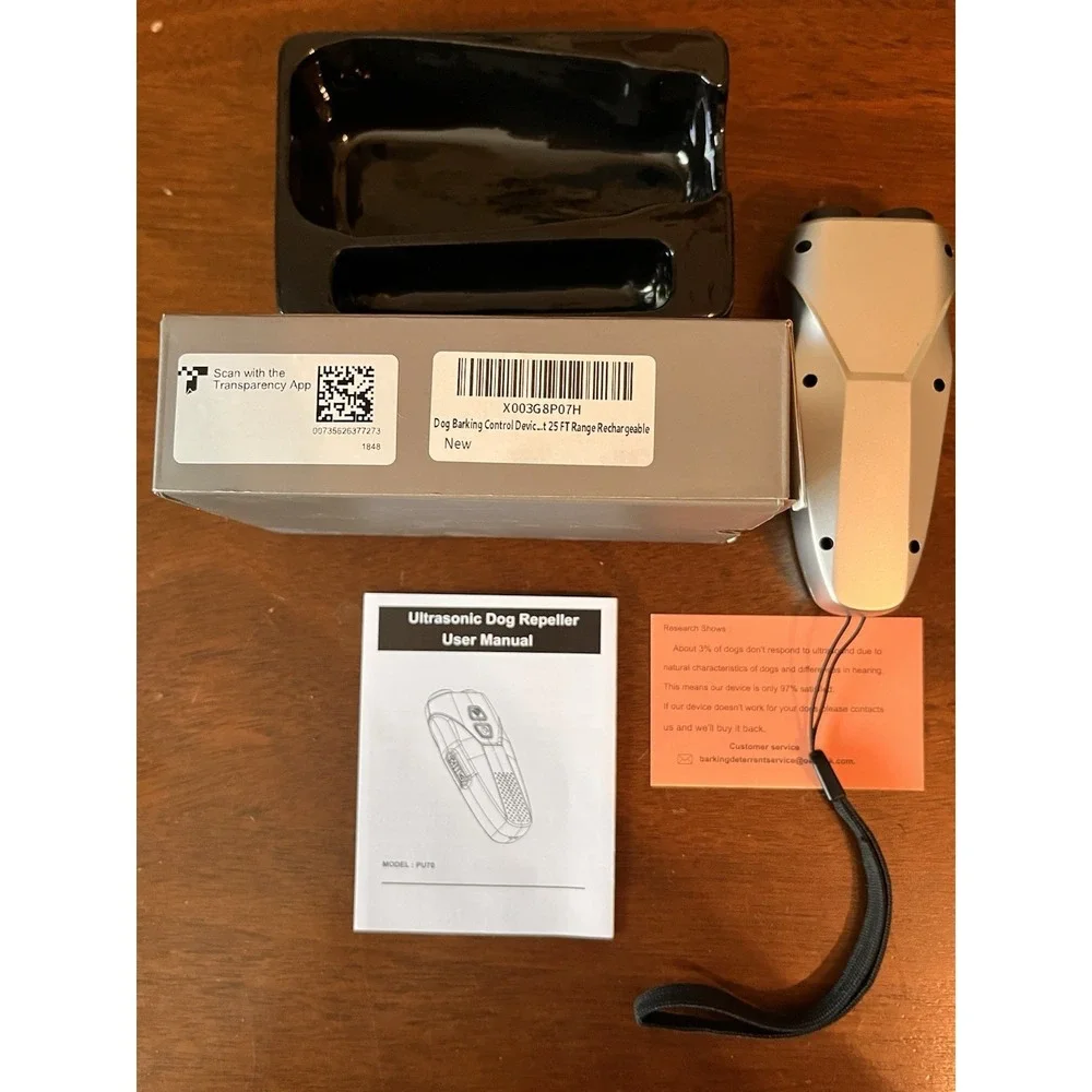 Ultrasonic Dog Barking Deterrent Trainer LED Rechargeable Open Box
